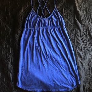 Blue Dress with Cross Backing